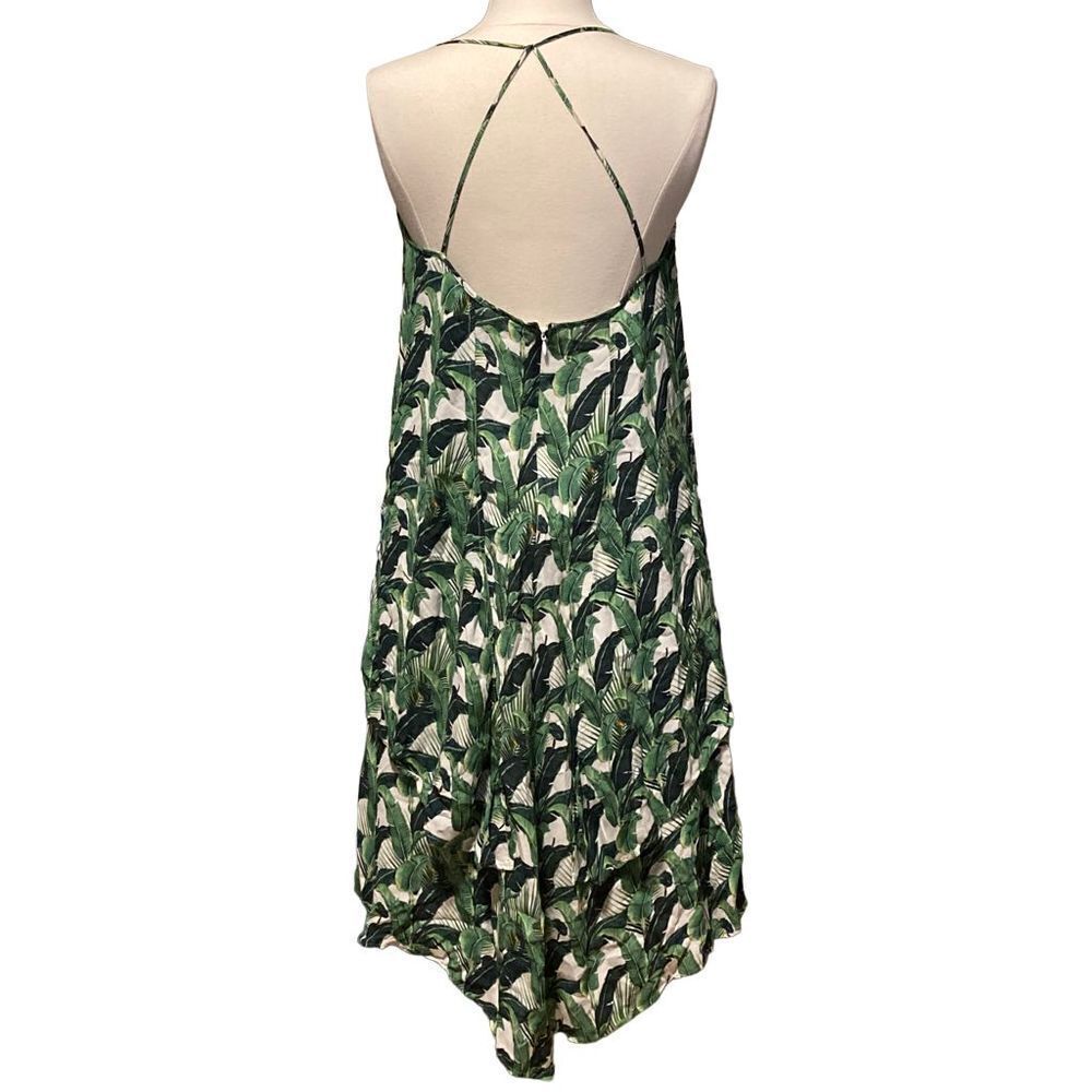 Rebecca Minkoff - Lena palm leaf print silk dress sz M - Picture 7 of 10